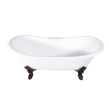Aqua Eden Clawfoot Bathtubs, 71.63 L, 29.75 W, White/Oil Rubbed Bronze, Cast Iron VCT7DS7231NL5